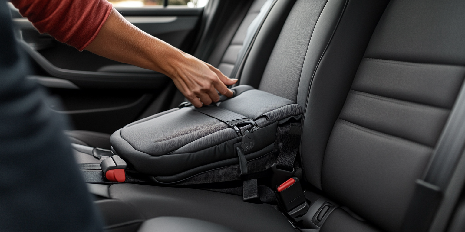 Seat-mounted side airbag cutout aligned; lower anchors visible